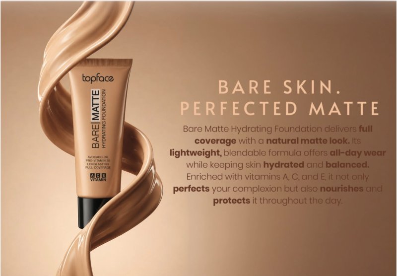 Topface Bare Matte Hydrating Foundation – Nawilżający podkład matujący